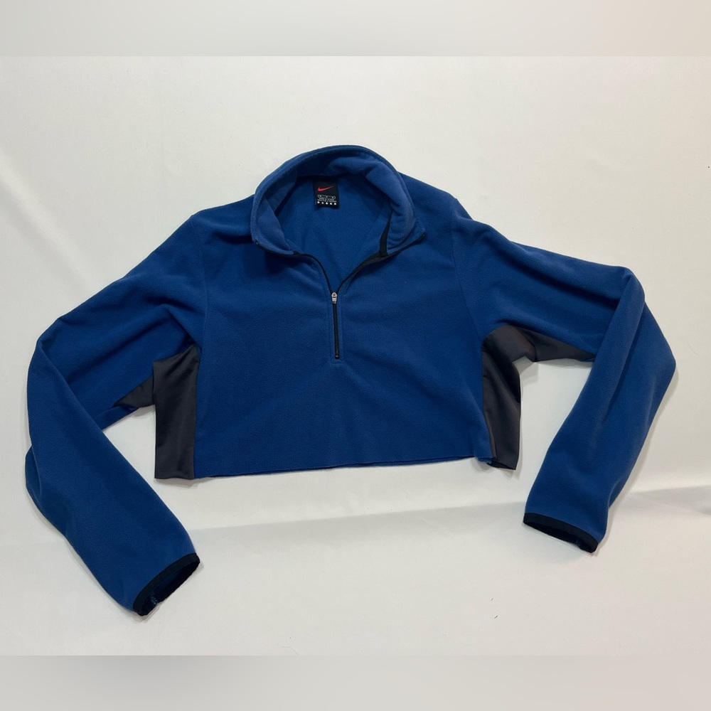 Nike Alpha Project 1/4 Zip‎ Cropped Fleece Blue Sweatshirt Women’s Medium